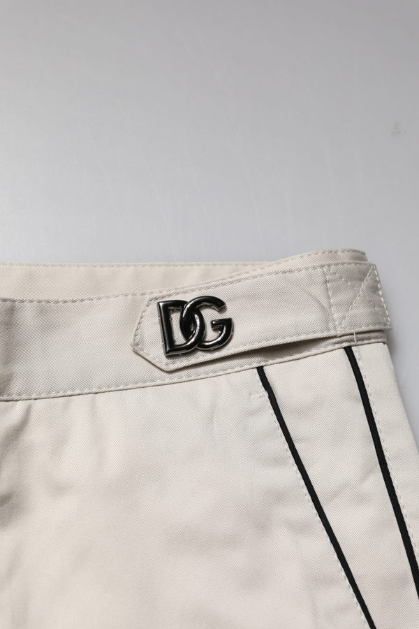 Dolce & Gabbana White Cotton Dress Slim Formal Pants