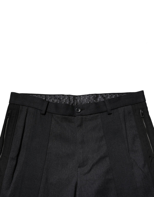 Dolce & Gabbana Black Cotton Dress Slim Formal Pants