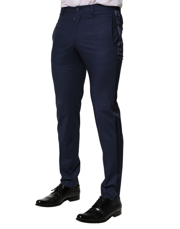 Dolce & Gabbana Dark Blue Wool Dress Formal Pants