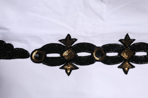 Dolce & Gabbana White GOLD Embellished Formal Men Dress Shirt