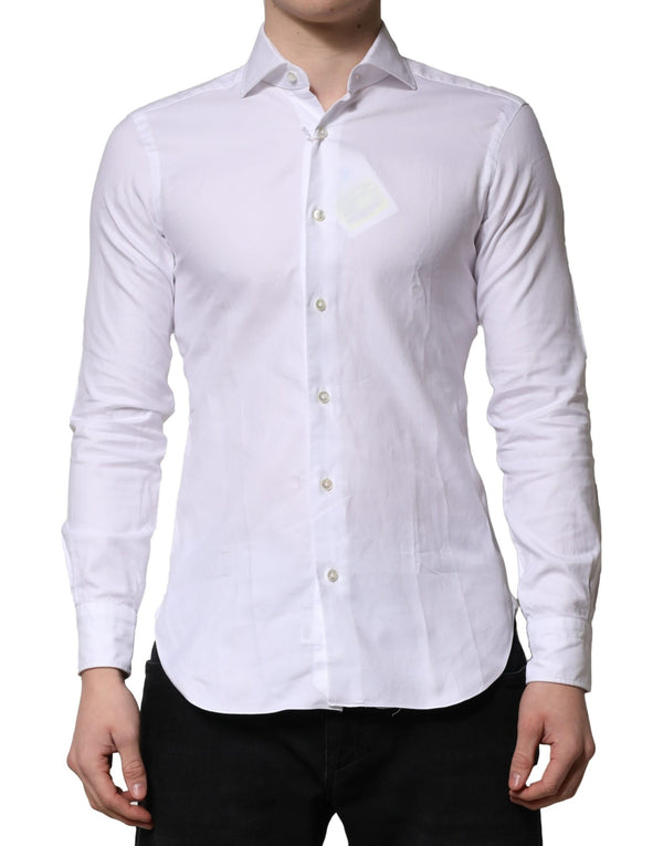 Barba Napoli White Long Sleeves Collared Dress Formal Shirt