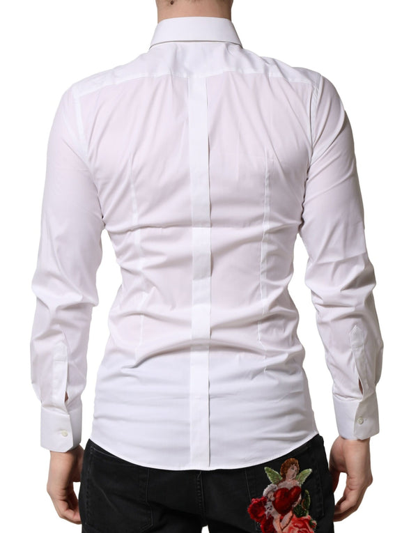 Dolce & Gabbana White GOLD Long Sleeves Dress Formal Shirt