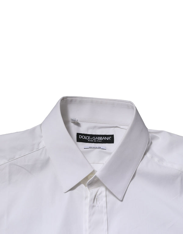 Dolce & Gabbana White GOLD Long Sleeves Dress Formal Shirt