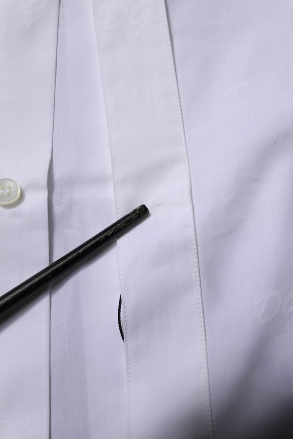 Dolce & Gabbana White GOLD Long Sleeves Dress Formal Shirt