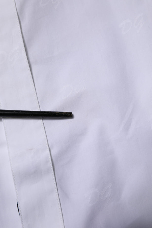 Dolce & Gabbana White GOLD Long Sleeves Dress Formal Shirt