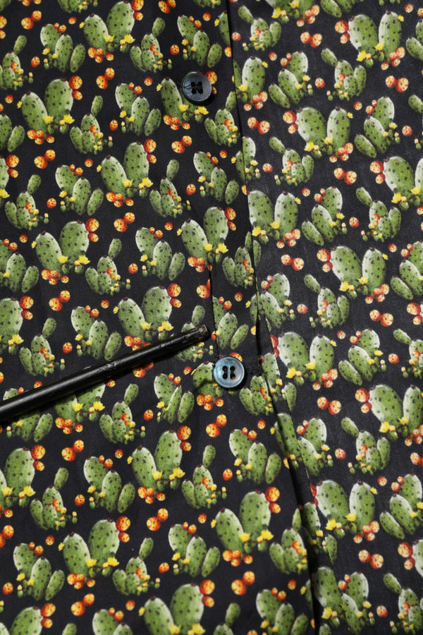 Dolce & Gabbana Multicolor Cotton Cactus GOLD Men Formal Shirt