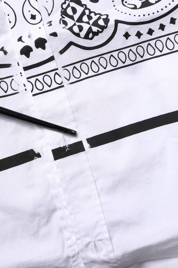 Dolce & Gabbana White MARTINI Bandana Print Formal Shirt