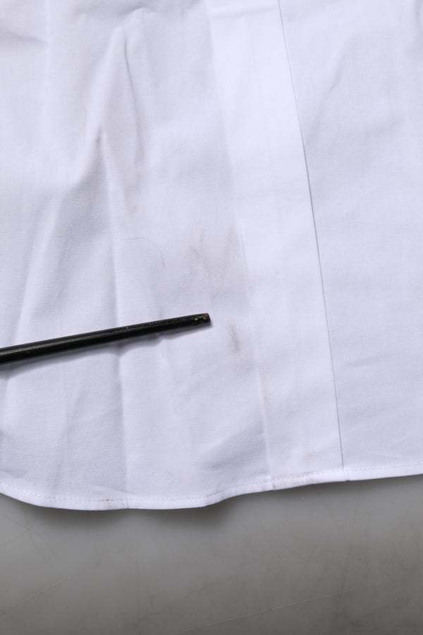 Dolce & Gabbana White Cotton GOLD Long Sleeves Formal Shirt