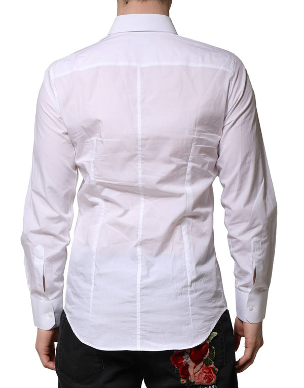 Dolce & Gabbana White MARTINI Long Sleeves Men Formal Shirt