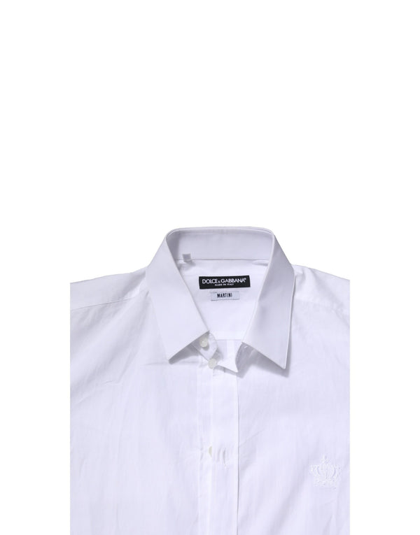 Dolce & Gabbana White MARTINI Long Sleeves Men Formal Shirt