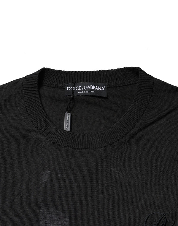 Dolce & Gabbana Dark Gray Cotton DG Logo Sweatshirt Sweater