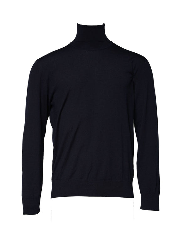 Dolce & Gabbana Blue Long Sleeve Turtleneck Pullover Sweater