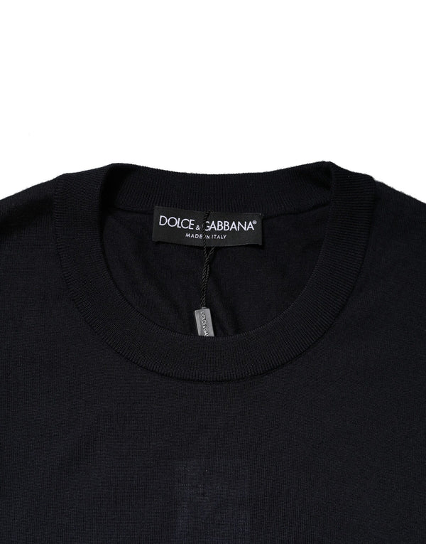 Dolce & Gabbana Black Cashmere Crew Neck Sweatshirt Sweater