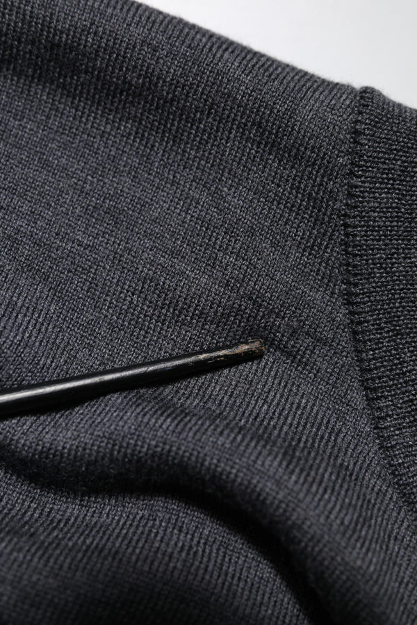 Dolce & Gabbana Dark Gray Wool Crew Neck Sweatshirt Sweater