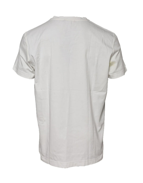Dolce & Gabbana White Bandana Cotton Men Crew Neck T-shirt