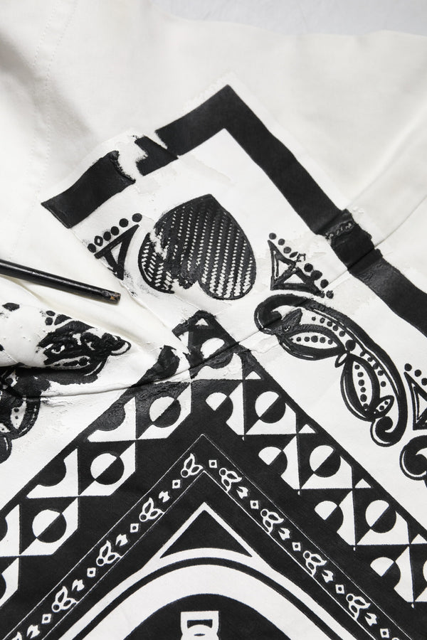 Dolce & Gabbana White Bandana Cotton Men Crew Neck T-shirt