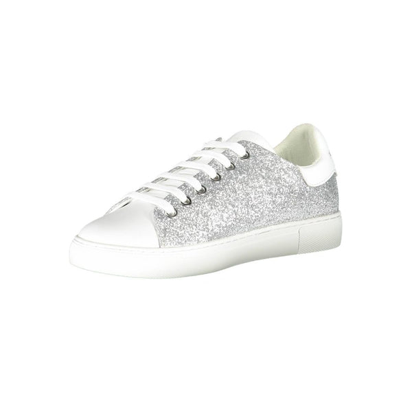 Emporio Armani Silver Leather Women Sneaker