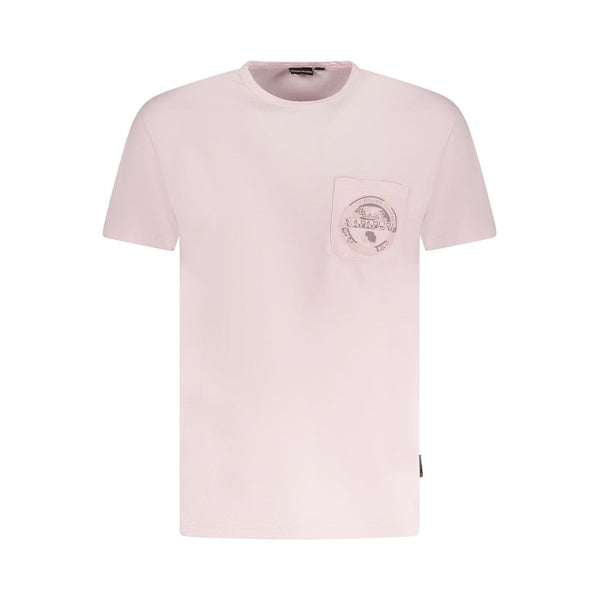 Napapijri Pink Cotton Men T-Shirt