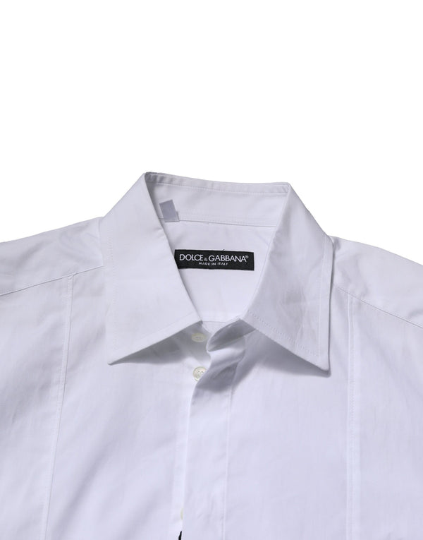 Dolce & Gabbana White Cotton Short Sleeves Men Formal Shirt