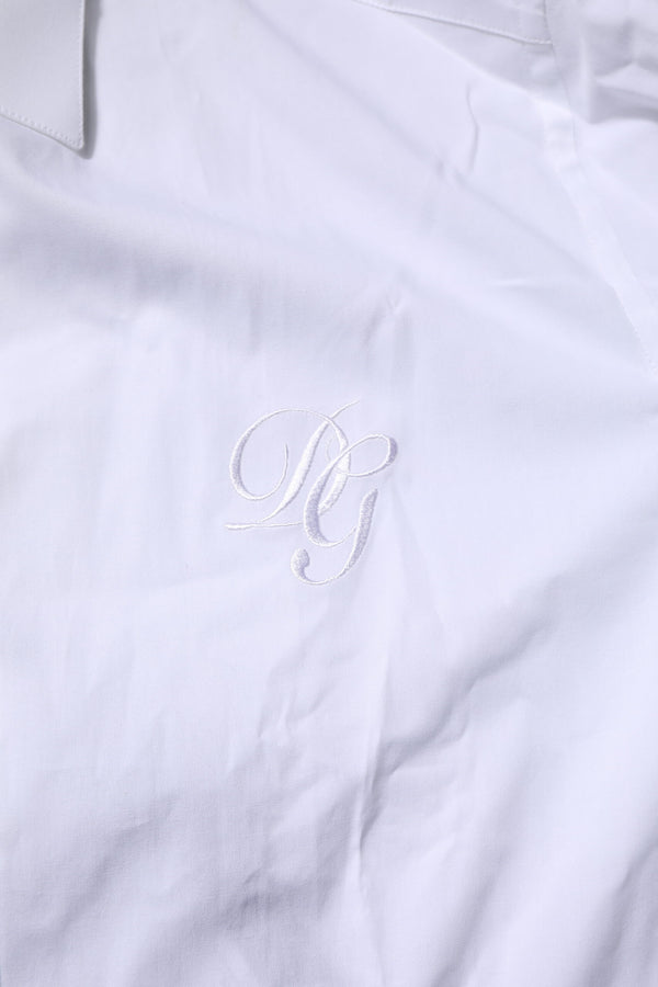 Dolce & Gabbana White Cotton GOLD Long Sleeves Formal Shirt