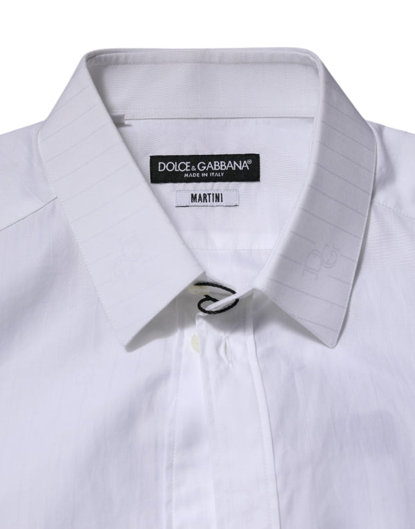 Dolce & Gabbana White Cotton MARTINI Long Sleeve Formal Shirt