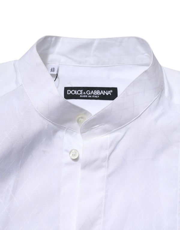 Dolce & Gabbana White Cotton Slim Long Sleeves Formal Shirt