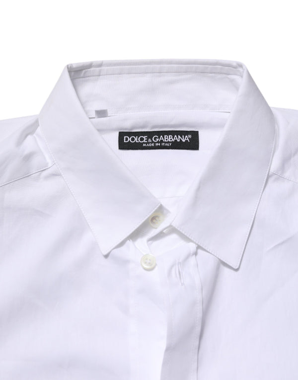 Dolce & Gabbana White Collared Long Sleeves Dress Formal Shirt