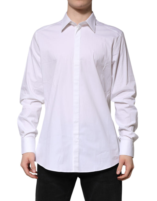 Dolce & Gabbana White MARTINI Long Sleeve Dress Formal Shirt