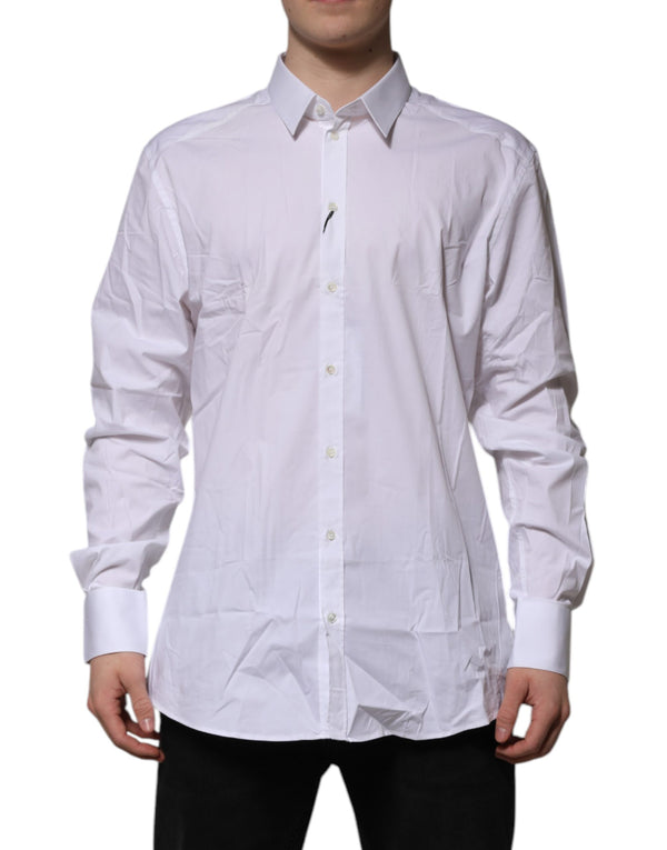 Dolce & Gabbana White GOLD Long Sleeve Dress Formal Shirt