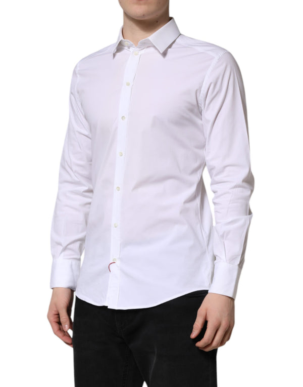 Dolce & Gabbana White GOLD Long Sleeve Dress Formal Shirt