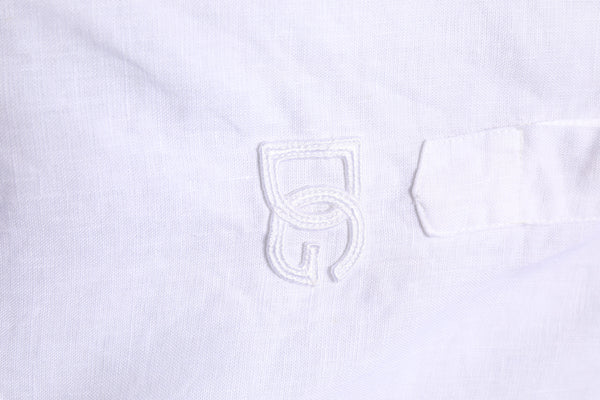 Dolce & Gabbana White Linen Long Sleeves Casual Men Shirt