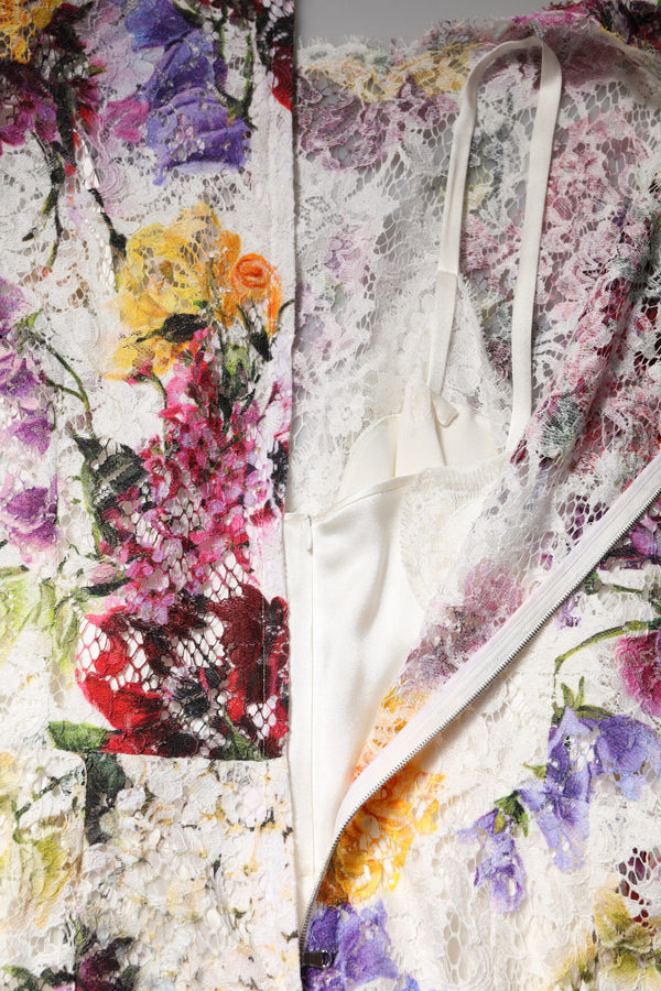 Dolce & Gabbana Multicolor Floral Long Sleeve A-line Dress