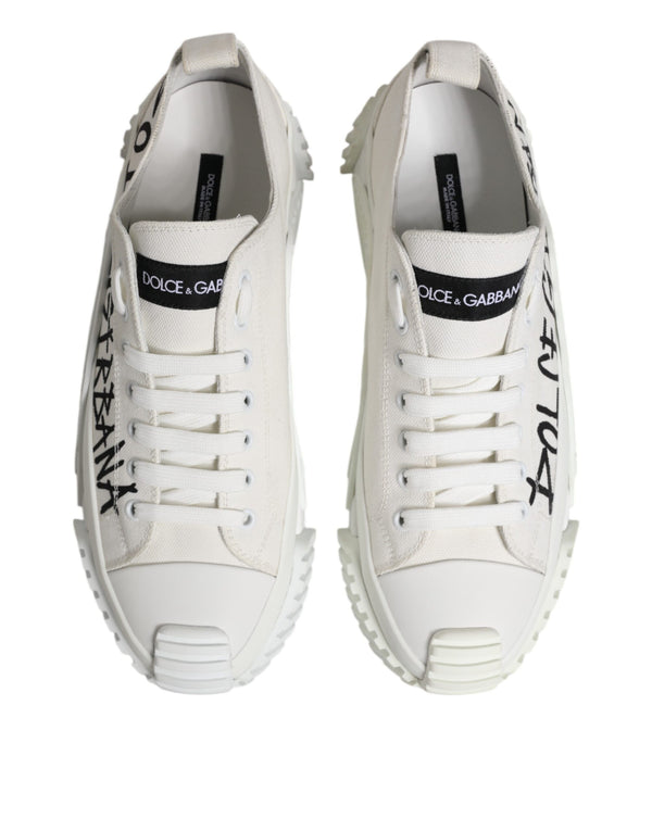 Dolce & Gabbana White Cotton NS1 Low Top Sneakers Shoes