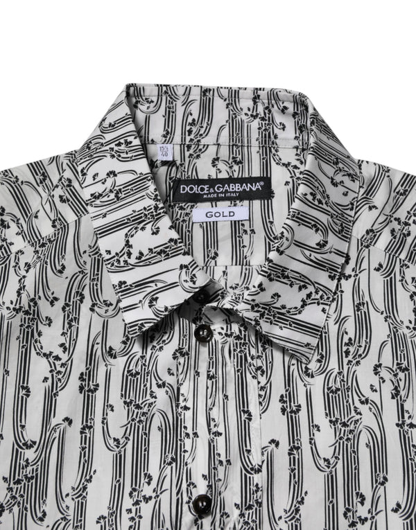 Dolce & Gabbana White Floral Print Casual Long Sleeves Shirt