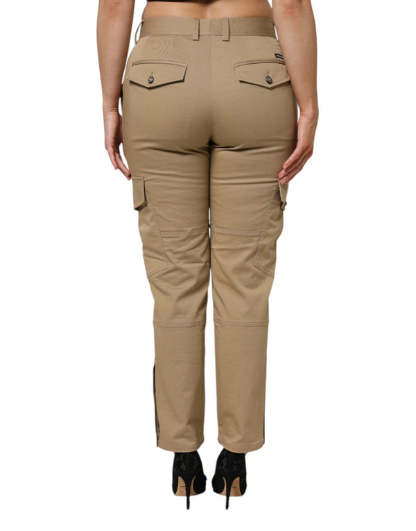 Dolce & Gabbana Brown Cotton Cargo Tapered Pants