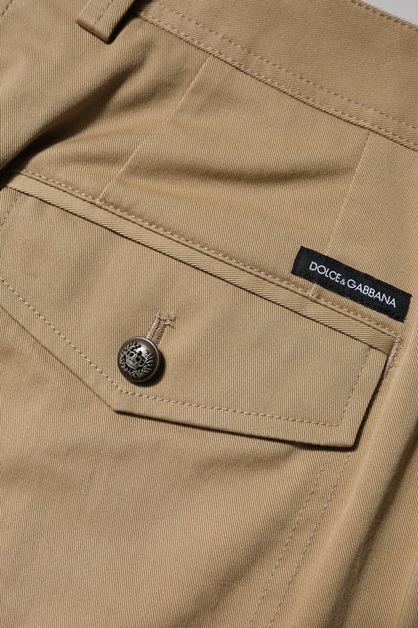 Dolce & Gabbana Brown Cotton Cargo Tapered Pants
