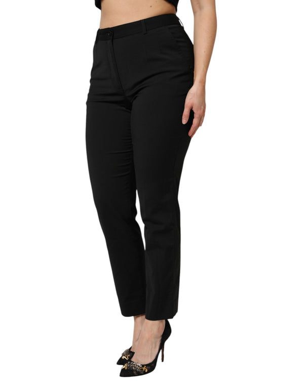 Dolce & Gabbana Black High Waisted Tapered STAFF Pants
