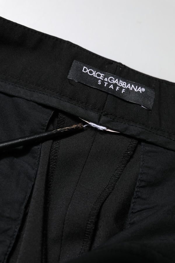 Dolce & Gabbana Black High Waisted Tapered STAFF Pants