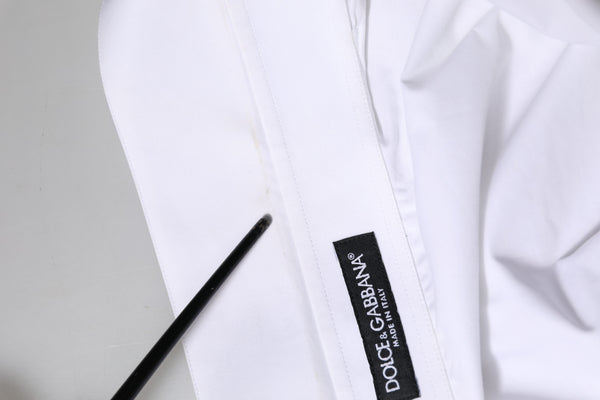 Dolce & Gabbana White Cotton Collared Shirt Long Sleeve Top