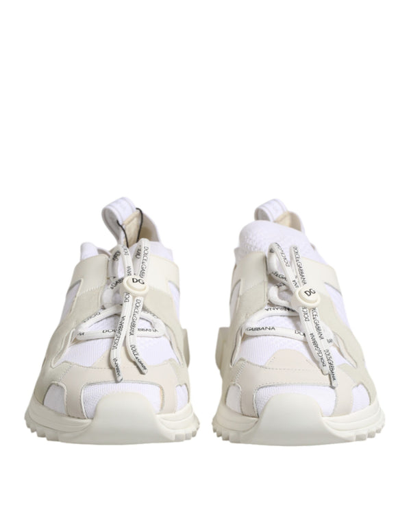 Dolce & Gabbana White Mesh Sorrento Trekking Sneakers Shoes