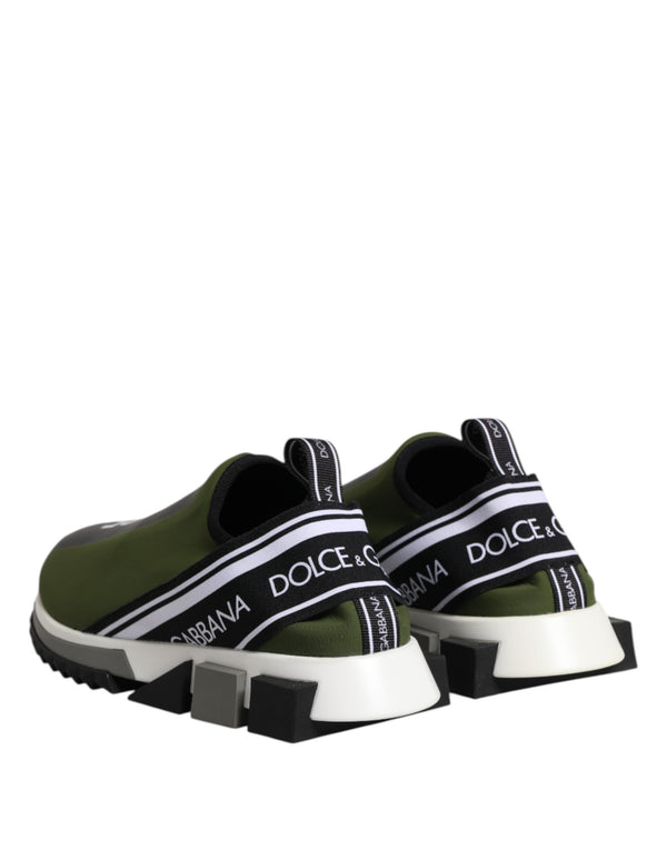 Dolce & Gabbana Green Black Slip On Sorrento Sneakers Shoes