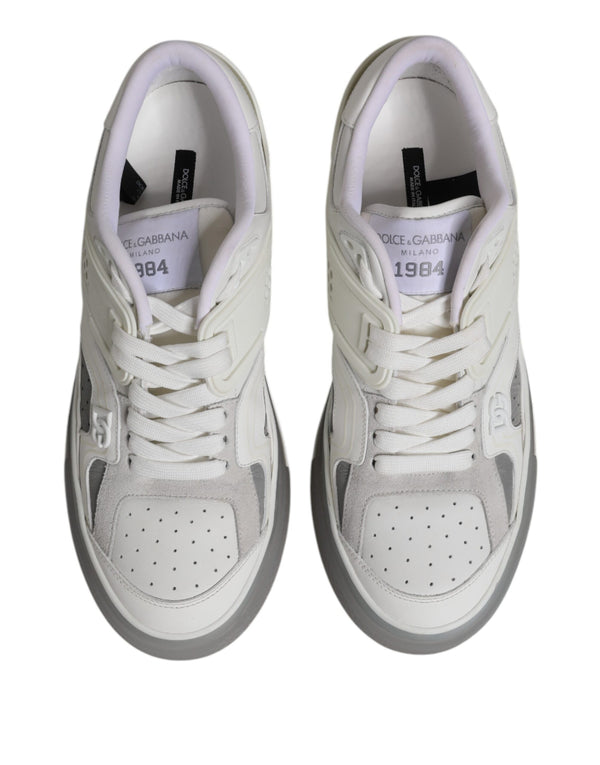Dolce & Gabbana White Low Top DG Embossed Men Sneakers Shoes