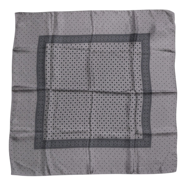 Dolce & Gabbana Gray Polka Dot Silk Square Men Foulard Scarf
