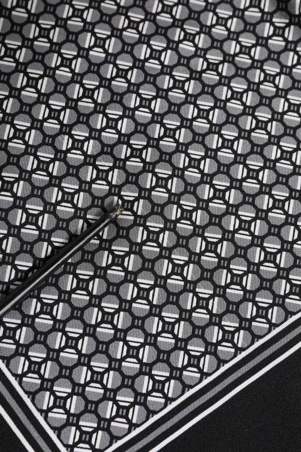 Dolce & Gabbana Black White Patterned Square Foulard Scarf