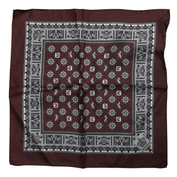 Dolce & Gabbana Bordeaux Bandana Silk Square Handkerchief Scarf
