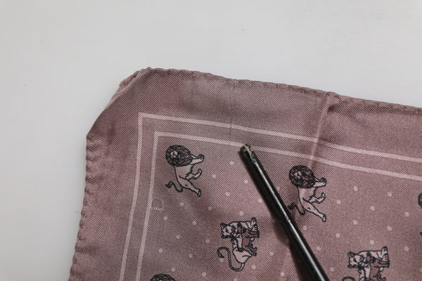 Dolce & Gabbana Brown Animal Print Square Foulard Scarf