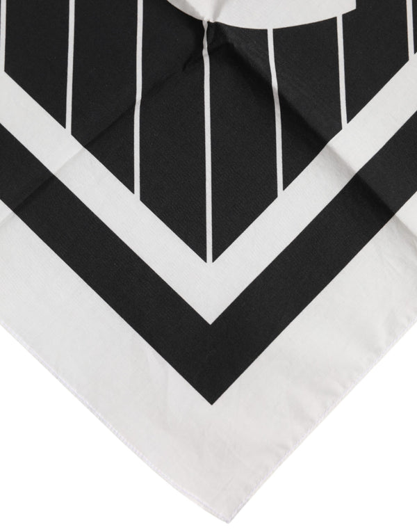 Dolce & Gabbana Black White DG Logo Square Men Foulard Scarf