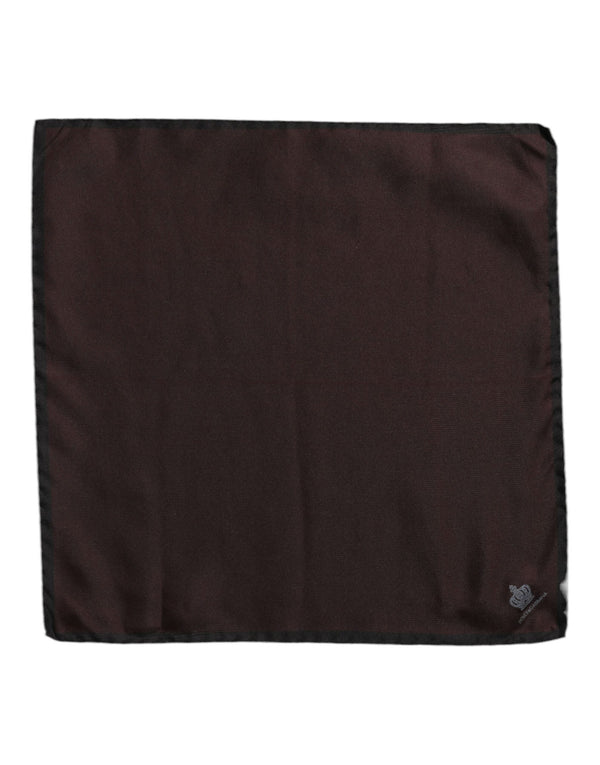 Dolce & Gabbana Brown DG Crown Silk Square Men Foulard Scarf