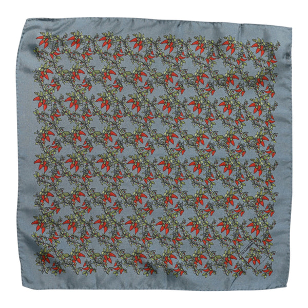 Dolce & Gabbana Gray Chilis Silk Square Men Foulard Scarf