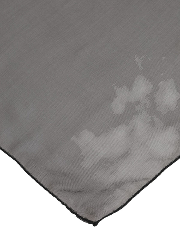 Dolce & Gabbana Gray Black Silk Square Women Foulard Scarf